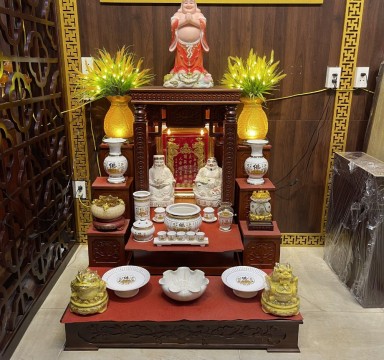 Combo Ban Thờ Thần Tài Gỗ Lát